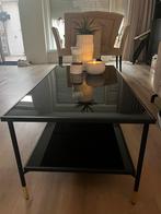 Zwarte glazen salontafel, Ophalen, 100 tot 150 cm, 50 tot 100 cm, Minder dan 50 cm