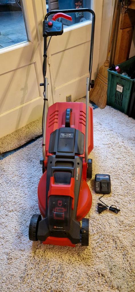 Einhell accu grasmaaier, Tuin en Terras, Grasmaaiers, Zo goed als nieuw, Accu-grasmaaier, 40 t/m 49 cm, Cirkelmaaier, Mulchfunctie