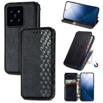 Luxe PU Lederen Wallet Case Set voor Xiaomi 14 _ Zwart