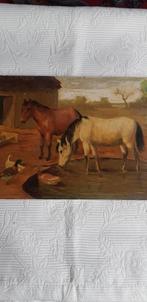 Schilderij paarden met eenden, Ophalen of Verzenden