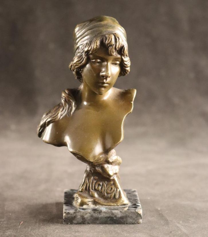 Bronzen buste Emmanuel Villanis, Antiek en Kunst, Kunst | Beelden en Houtsnijwerken, Verzenden