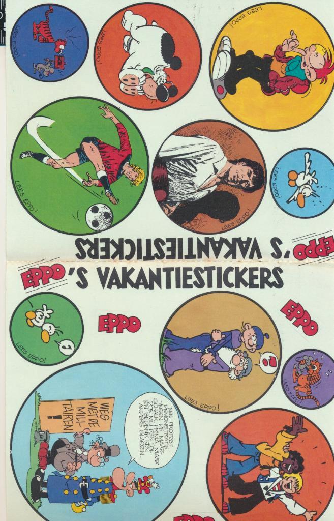 Sticker: Eppo - Vakantiestickers (4), Verzamelen, Stickers, Zo goed als nieuw, Strip of Tekenfilm, Ophalen of Verzenden