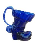 Murano mondgeblazen Laars kobaltblauw / wit vintage en gaaf, Antiek en Kunst, Antiek | Glas en Kristal, Ophalen of Verzenden