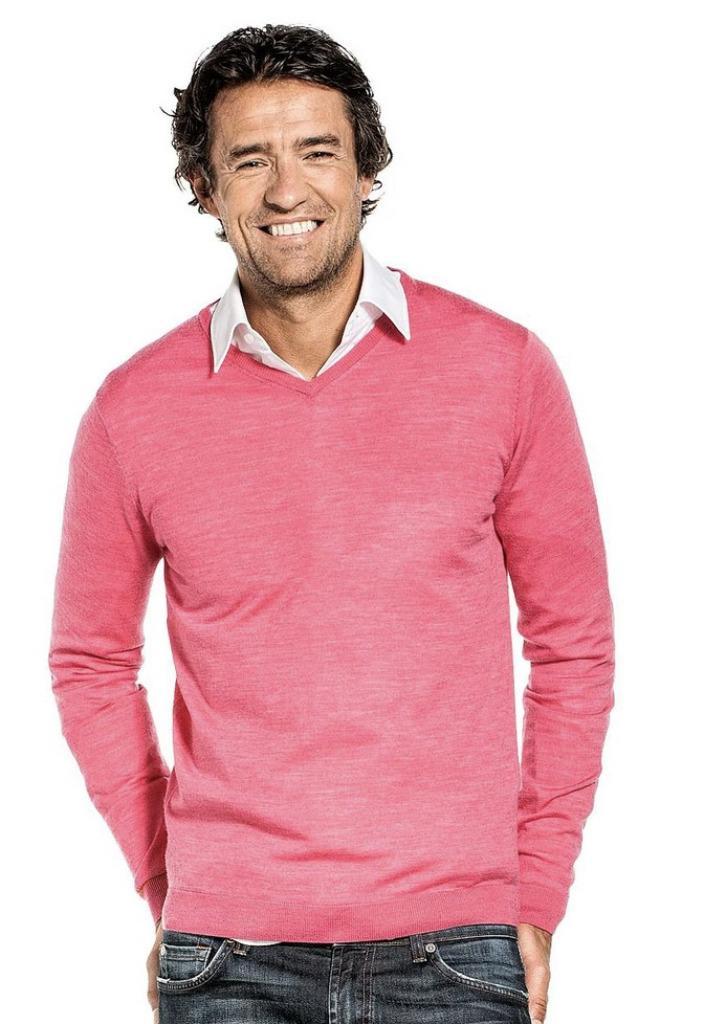 Joe Merino - V-hals - L - kleur 'Ibiza Pink' - nieuwstaat, Kleding | Heren, Truien en Vesten, Zo goed als nieuw, Maat 52/54 (L)