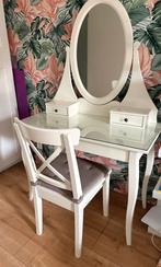 Ikea hemnes kaptafel met spiegel en stoel, Ophalen, Gebruikt, 50 tot 100 cm, Minder dan 100 cm