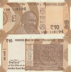 INDIA 2021 10 rupees #109m UNC, Postzegels en Munten, Bankbiljetten | Azië, Verzenden, Zuid-Azië