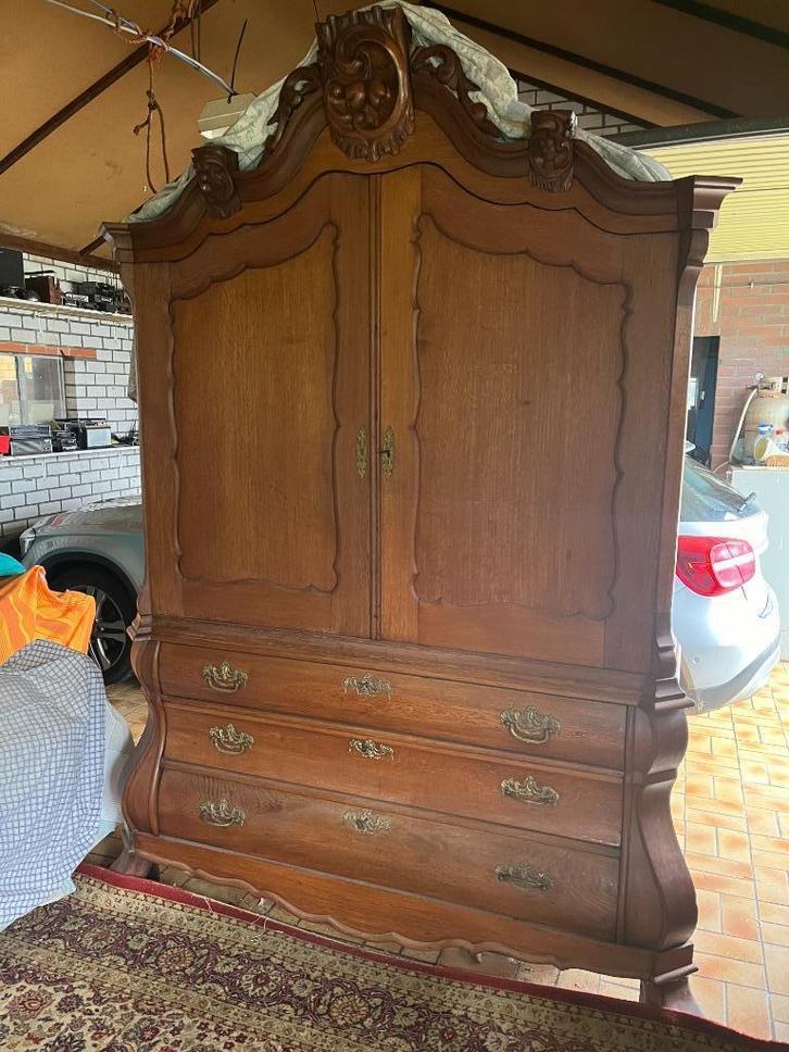 MEGA Eiken kast boerenkast 250 cm, Antiek en Kunst, Antiek | Meubels | Kasten, Ophalen