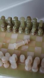 Vintage marmeren schaakset / schaakbord / schaakspel, Antiek en Kunst, Ophalen of Verzenden