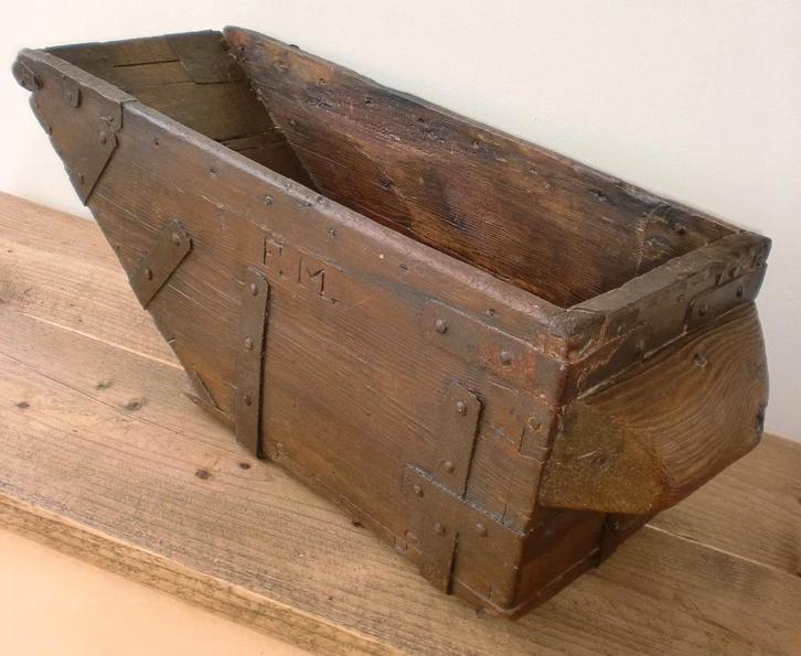 Antieke eikenhouten Graanschep / houten bak 58x22cm, ca 1800, Antiek en Kunst, Antiek | Gereedschap en Instrumenten, Ophalen of Verzenden