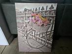 Canvas GRATIS 50,5x70 cm fiets bloemen sepia/kleur, Ophalen, 50 tot 75 cm, Zo goed als nieuw, Schilderij