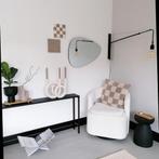 Witte bouclé draaifauteuil (gekocht bij Fonq), Huis en Inrichting, Fauteuils, Ophalen, Japandi, Minder dan 75 cm, Zo goed als nieuw