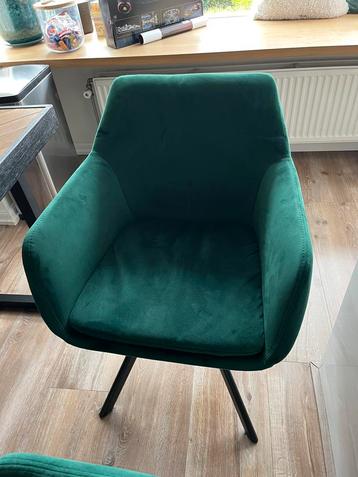 4 draaistoelen groen fluweel Goossens 2jr oud beschikbaar voor biedingen
