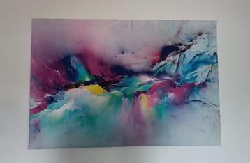 Foto afgedrukt op canvas, houten voet, 105x70x3 beschikbaar voor biedingen