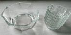 Punch bowl 8-hoekige set met 6 glazen., Antiek en Kunst, Antiek | Glas en Kristal, Ophalen of Verzenden