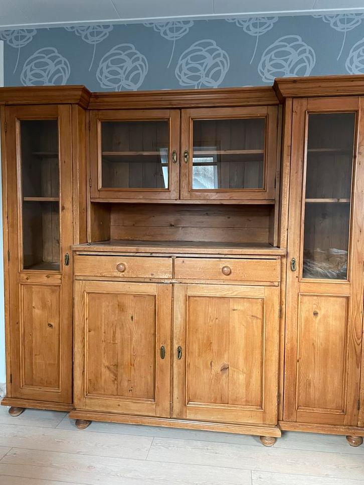 Grote raketkast, grenen hout, veel ruimte!, Huis en Inrichting, Kasten | Buffetkasten, Gebruikt, 150 tot 200 cm, 200 cm of meer