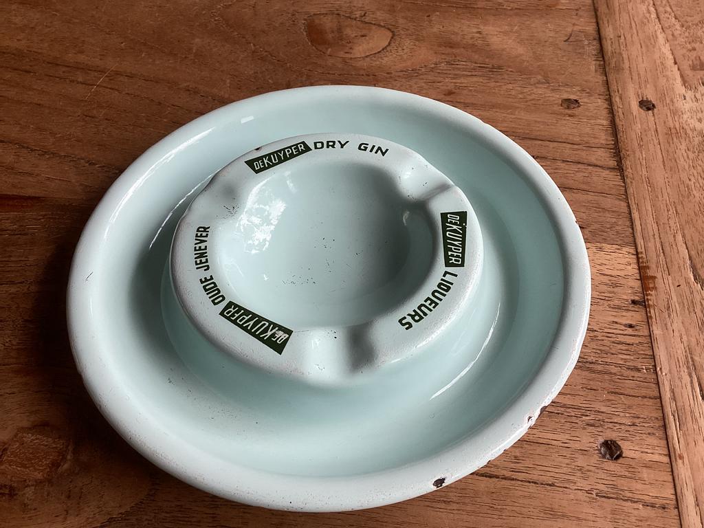 Asbak emaille mintgroen De Kuyper oude jenever, Ophalen of Verzenden, Gebruikt, Gebruiksvoorwerp