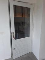 Hardhouten achterdeur tuindeur hardhout in goede staat, Ophalen, 80 tot 100 cm, 200 tot 215 cm, Buitendeur