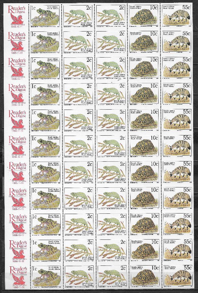 Zuid Afrika 1996 Readers Digest ongesneden vel postfris, Postzegels en Munten, Postzegels | Afrika, Postfris, Zuid-Afrika, Verzenden