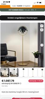 Gubi Lite Vloerlamp Messing/Zwart 148cm, Ophalen, Zo goed als nieuw, Metaal, 100 tot 150 cm