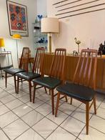 Vintage eetkamerstoelen 4x Deens Niels Koefoed 1960, Huis en Inrichting, Stoelen, Gebruikt, Bruin, Hout, Ophalen of Verzenden