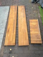 3 Robuuste eikenhouten wandplanken, Doe-het-zelf en Verbouw, Hout en Planken, Ophalen, 25 tot 50 mm, Eiken, Zo goed als nieuw