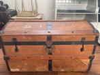 Oude Houten Reiskist / Pakkist met Bol Deksel, Antiek en Kunst, Ophalen