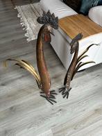 Koperen Hanen/Kippen Beelden Set, Antiek en Kunst, Ophalen, Koper