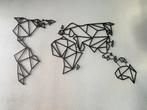 Metalen wereldkaart zwart XL (140x80 cm), Ophalen, Zo goed als nieuw