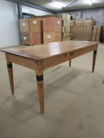 Oer 11389 ANTIEKE lange kersenhouten tafel met 2 lades, Ophalen
