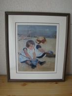 Professionele lijst passe partout met afbeelding kind strand, Ophalen, 50 tot 75 cm, 50 tot 75 cm, Print