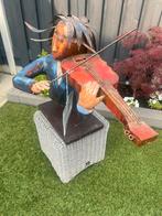 Violinist metalen beeld, Antiek en Kunst, Ophalen