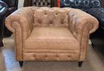 Prachtige Flamant Chesterfield Fauteuil Cognac., Gebruikt, Flamant, 75 tot 100 cm, Ophalen of Verzenden