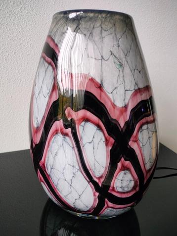 Italië Murano Style Glas Lamp Tafellamp Grijs Gemarmerd  beschikbaar voor biedingen