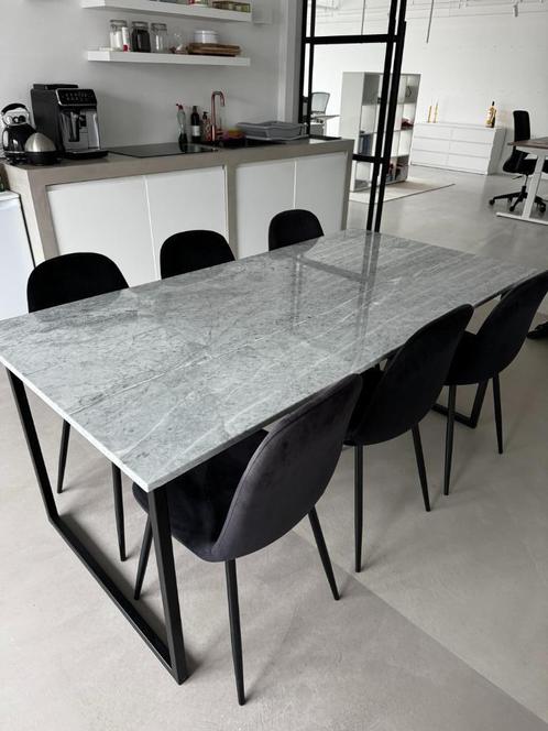 Marmeren eettafel 6 persoons, Huis en Inrichting, Tafels | Eettafels, Zo goed als nieuw, 50 tot 100 cm, 150 tot 200 cm, Vijf personen of meer