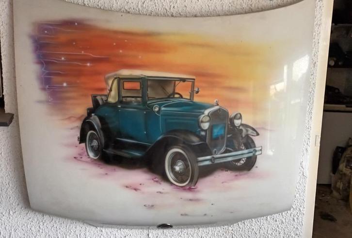 Oude Opel motorkap  paintbrushed Zeer bijzonder, Oldtimer, Auto diversen, Overige Auto diversen, Ophalen