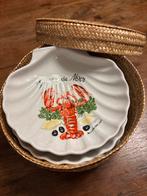 L’Hirondelle vis schaaltjes vintage in mand. Porselein 6x, Ophalen of Verzenden