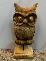 Houten Uil Sculptuur, Antiek en Kunst, Kunst | Beelden en Houtsnijwerken, Ophalen of Verzenden