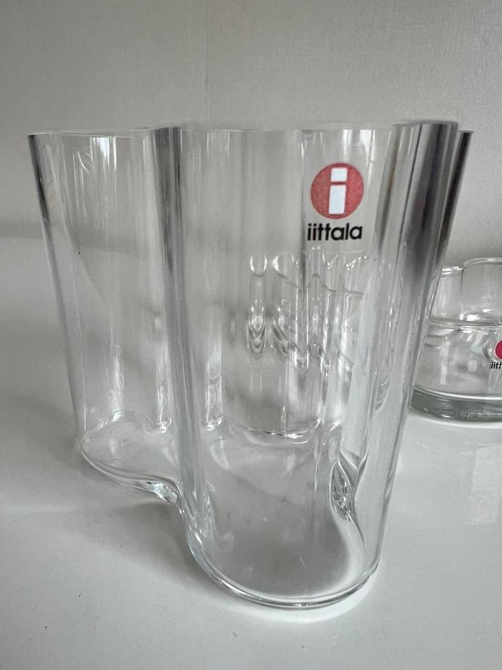 Iittala Alvar Aalto Vaas Transparant Clear 95 mm, Huis en Inrichting, Woonaccessoires | Vazen, Zo goed als nieuw, Minder dan 50 cm