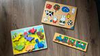 3 mooie houten babypuzzels, Ophalen of Verzenden, Minder dan 10 stukjes, Zo goed als nieuw, 6 maanden tot 2 jaar