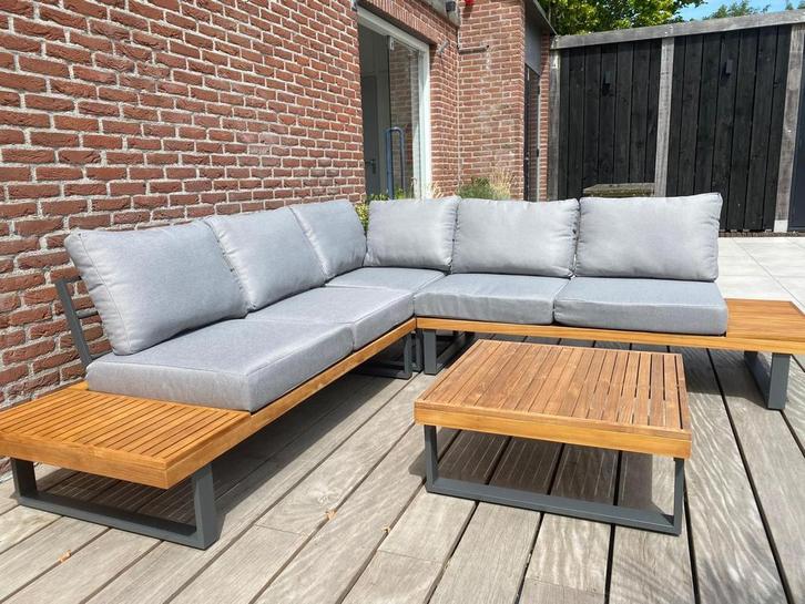 tuinbank loungebank tuinset buitenbank zithoek, Tuin en Terras, Tuinsets en Loungesets, Zo goed als nieuw, Ophalen of Verzenden