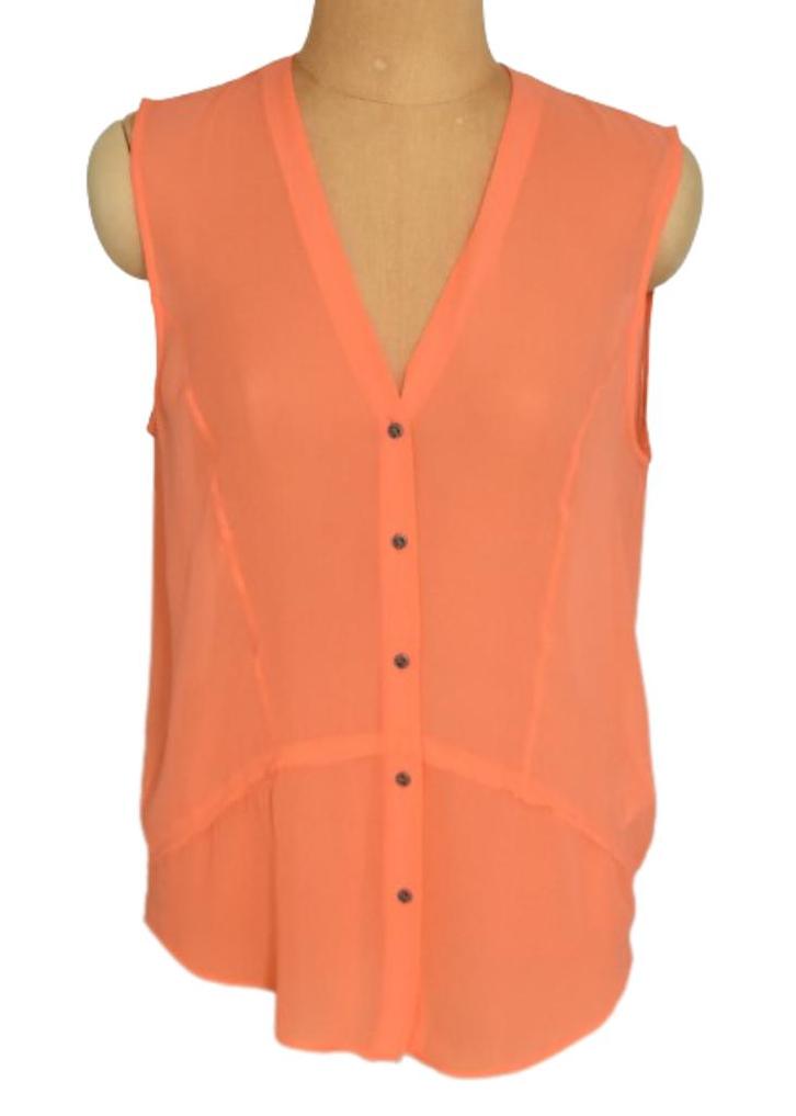 Nieuw Helmut Lang zijde topje, top, oranje, Mt. S, Kleding | Dames, Tops, Nieuw, Maat 36 (S), Zonder mouw, Verzenden