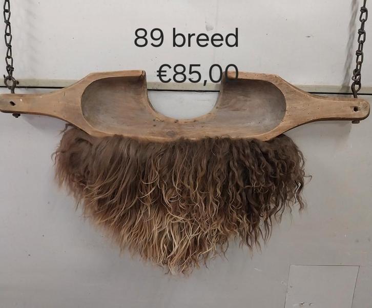 Oud houten juk met schapenvacht, Antiek en Kunst, Curiosa en Brocante, Ophalen of Verzenden