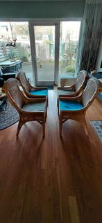Rotan stoelen set van 4, Ophalen, Gebruikt, Bruin, Vintage