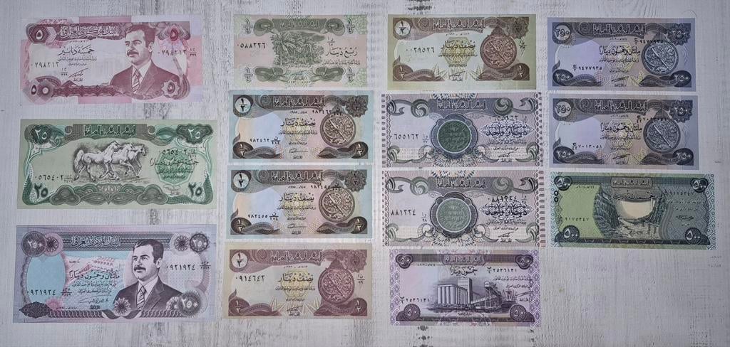 Iraakse Bankbiljetten Set 14 stuks, Ophalen of Verzenden, Midden-Oosten, Setje