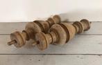 Set van twee Franse vintage houten balusters 30 cm