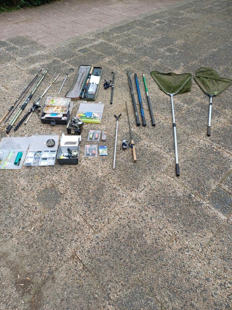 Schuurvondst hengelsport spullen., Watersport en Boten, Hengelsport | Algemeen, Ophalen