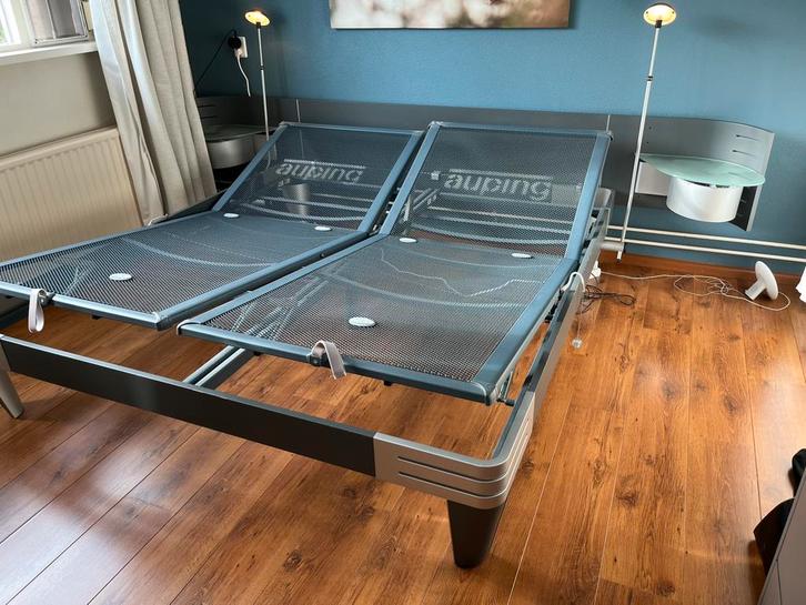 Te koop Auping Next (180*200cm), Huis en Inrichting, Slaapkamer | Bedden, Gebruikt, Tweepersoons, 180 cm, 200 cm, Hout, Grijs