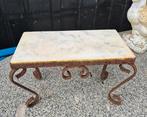 Antiek vensterbank tafeltje met marmeren blad, Ophalen of Verzenden