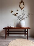 Vintage salontafel gerestaureerd Deens ontwerp teakhout, Ophalen, Gebruikt, 100 tot 150 cm, Teakhout