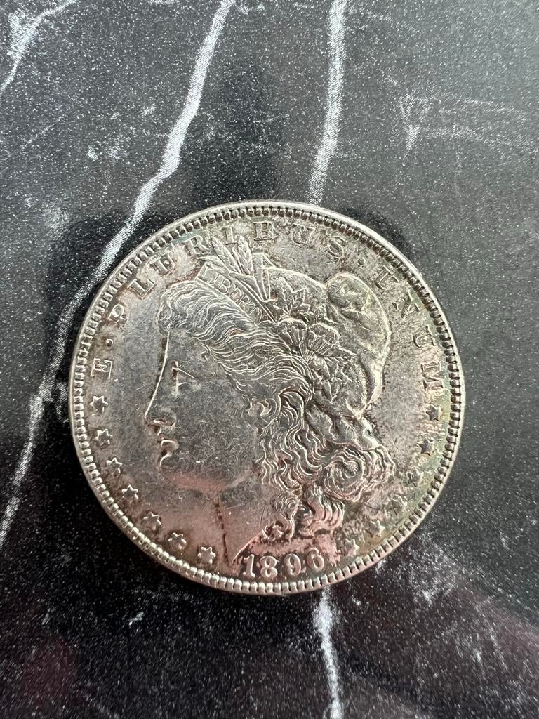 Zeldzame Oude Amerikaanse Morgan Dollar Munt 1896, Ophalen of Verzenden, Noord-Amerika, Losse munt, Zilver